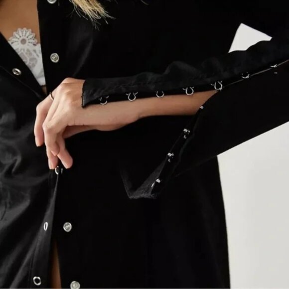 Free People Black Button-Up Dress - Picture 3 of 10